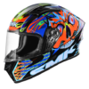 SMK Stellar Skull Matt Black Orange Blue Full Face Helmet