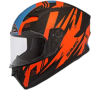 SMK Stellar Trek Matt Black Fluorescent Orange Full Face Helmet