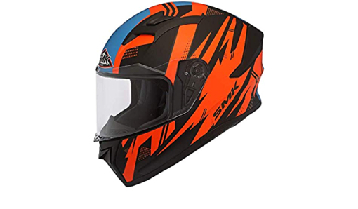SMK Stellar Trek Matt Black Fluorescent Orange Full Face Helmet