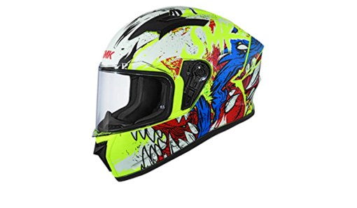 SMK Stellar Werewolf Fluro Matt Yellow White Red Full Face Helmet