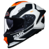 SMK Titan Arok Gloss White Grey Orange Full Face Helmet