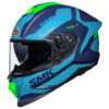 SMK Titan Arok Matt Blue Hi Viz Green Full Face Helmet