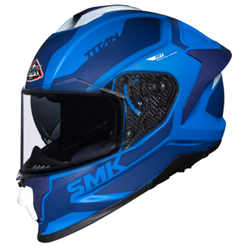SMK Titan Arok Matt Blue White Full Face Helmet