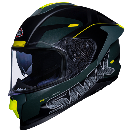 SMK Titan Firefly Matt Black Green Yellow Full Face Helmet
