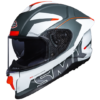 SMK Titan Firefly Matt White Grey Red Full Face Helmet