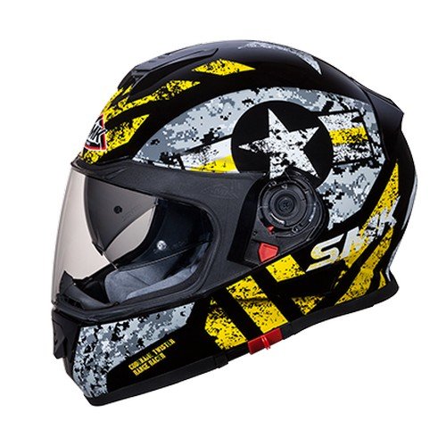 SMK Twister Captain Gloss Black Yellow Full Face Helmet