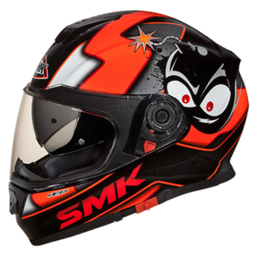 SMK Twister Cartoon Black Orange Full Face Helmet