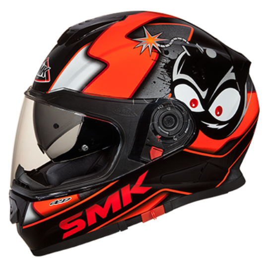 SMK Twister Cartoon Black Orange Full Face Helmet