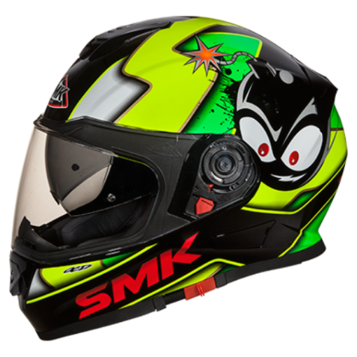 SMK Twister Cartoon Black Yellow Full Face Helmet