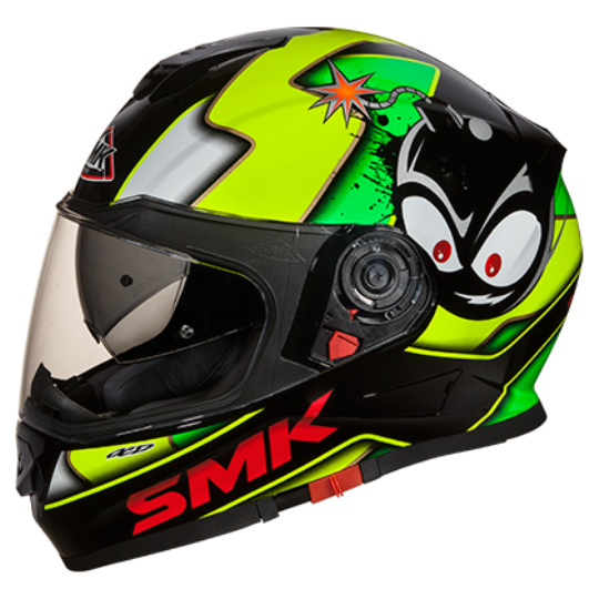 SMK Twister Cartoon Black Yellow Full Face Helmet
