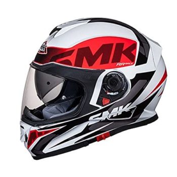 SMK Twister Logo Gloss White Red Full Face Helmet