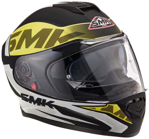 SMK Twister Logo Matt Black Yellow Full Face Helmet