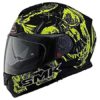 SMK Twister Skull Black Fluorescent Yellow Full Face Helmet