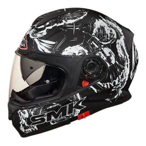 SMK Twister Skull Matt Black White Full Face Helmet
