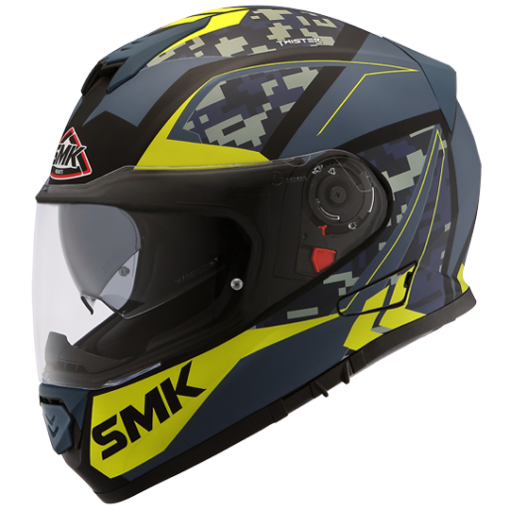 SMK Twister Zest Matt Blue Green Full Face Helmet