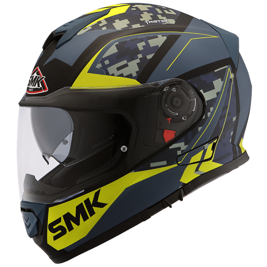 SMK Twister Zest Matt Blue Green Full Face Helmet
