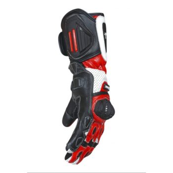 Tarmac Rapid Black White Red Full Gauntlet Riding Gloves1