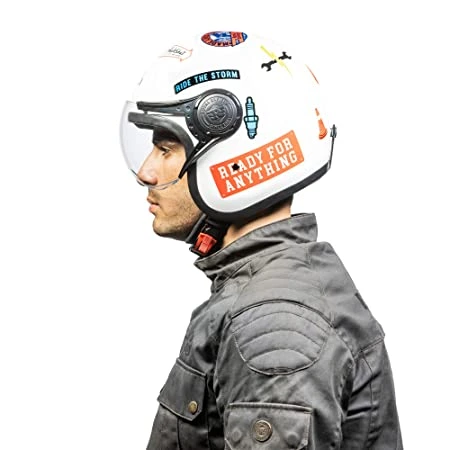 Royal Enfield AOD White Open Face Helmet 4