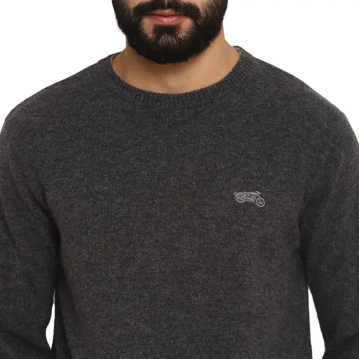 Royal Enfield Flat Knit Crew Sweater charcoal 2