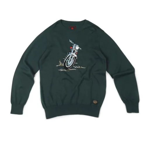 Royal Enfield Jacquard Sweater green 4