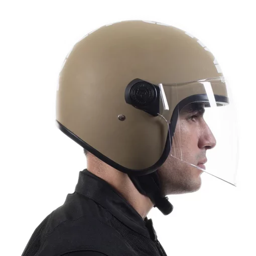 Royal Enfield MLG Copter Face Long Visior Matt Desert Storm Open Face Helmet3