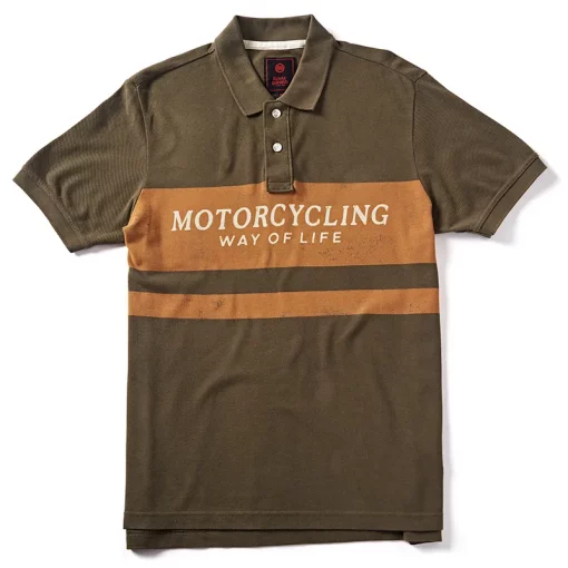 Royal Enfield Motorcycling Life Olive Polo T shirt3