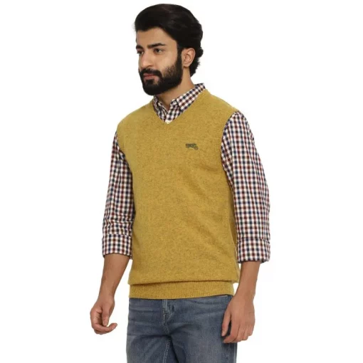 Royal Enfield Sleeveless V Neck Sweater yellow 1