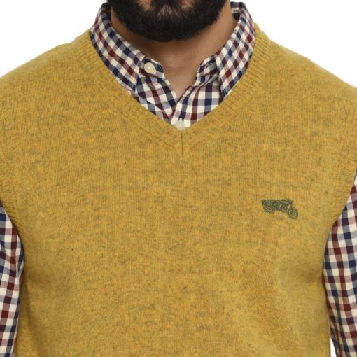 Royal Enfield Sleeveless V Neck Sweater yellow 3