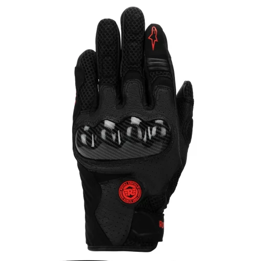 Royal Enfield X Alpinestars SMX 1 V2 Air Summer Black Riding Gloves 2