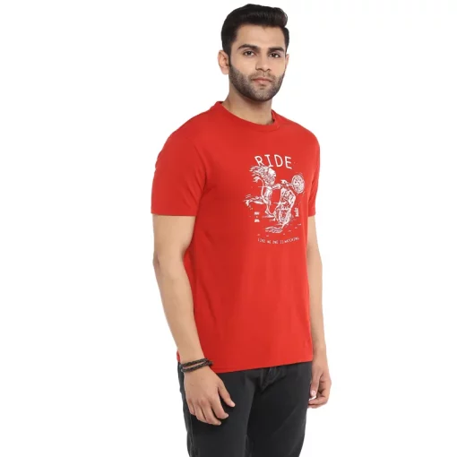 Royal Enfield X Levis Like No One is Watching Red T shirt2