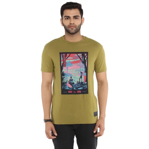 Royal Enfield X Levis Wave Hunters Olive T shirt