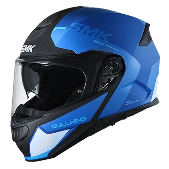 SMK Gullwing Kresto Matt Blue White MA551 Helmet