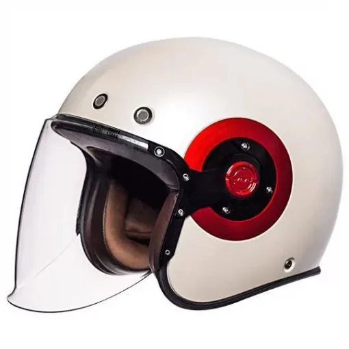 SMK Retro Jet Gloss White GL130 Helmet