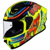 SMK Stellar Graffiti Fluorescent Yellow Red Orange GL437 Helmet