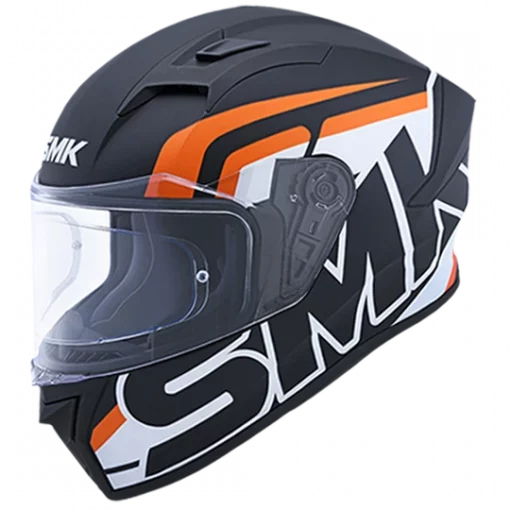 SMK Stellar Stage Gloss Black Orange White GL217 Helmet