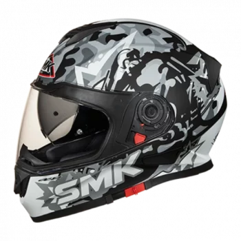 SMK Twister Attack Matt Grey Full Face Helmet