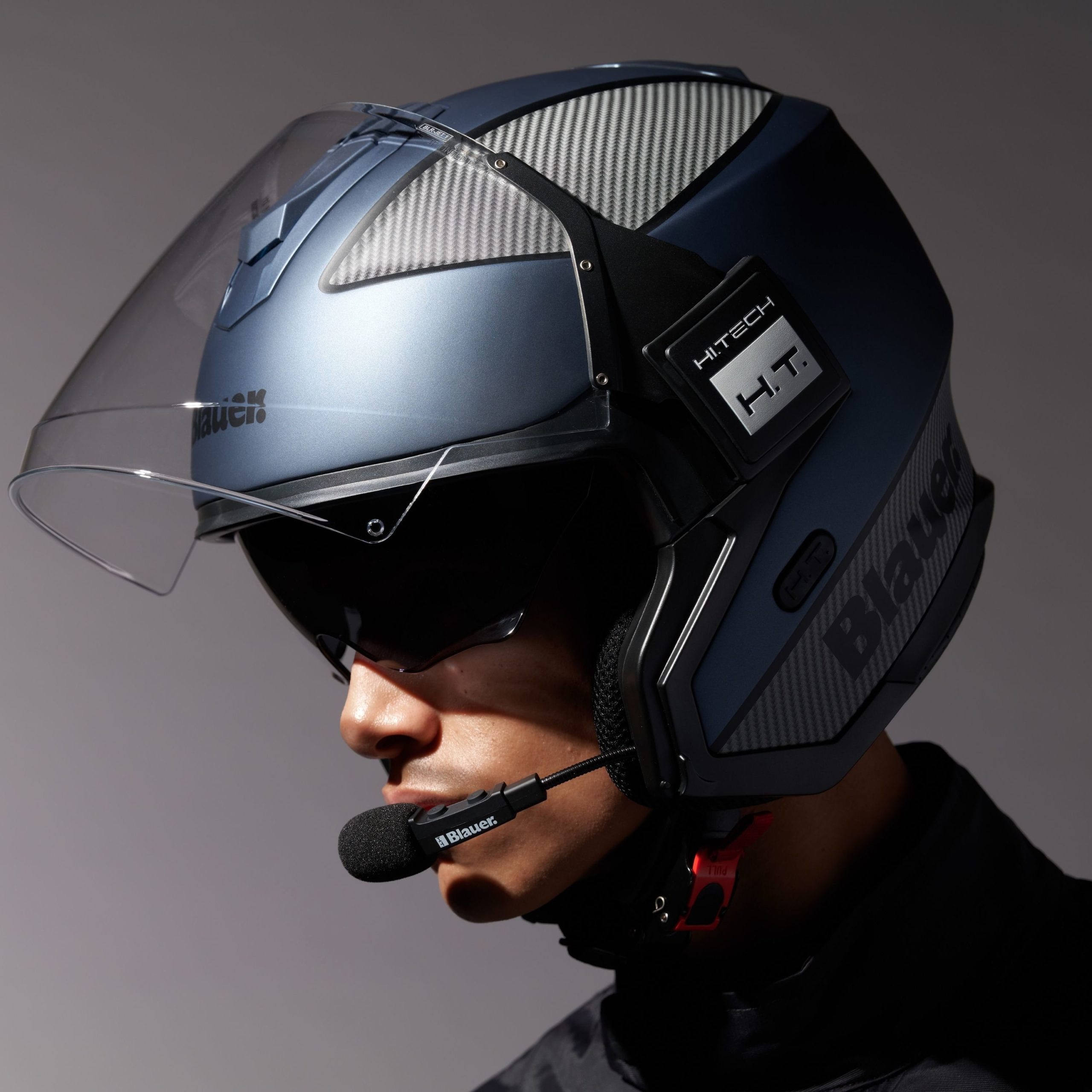 recoger clímax pasta Blauer HT Solo BTR Blue Carbon Matt Black Helmet | Custom Elements