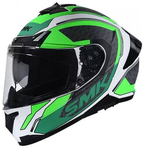 Gloss White Green Grey GL186 Helmet