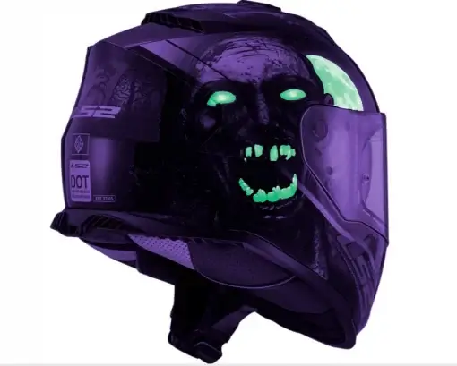 LS2 FF800 Storm Heart Brain Black Glow Helmet 3