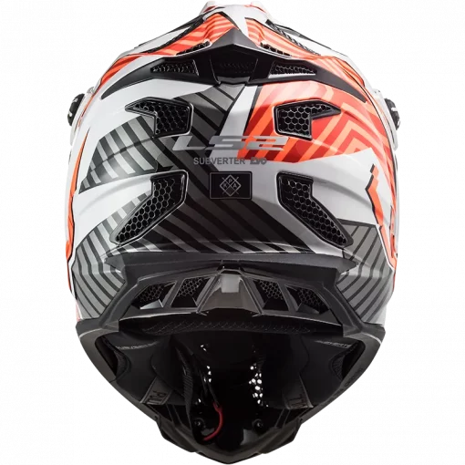 LS2 MX700 Subverter Astro Gloss Black White Orange Helmet 5