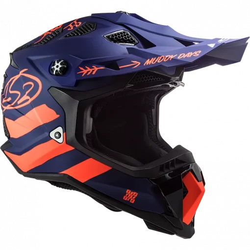 LS2 MX700 Subverter Evo Cargo Gloss Blue Fluorescent Orange Helmet 9