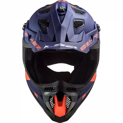 LS2 MX700 Subverter Evo Cargo Matt Blue Fluorescent Orange Helmet 10