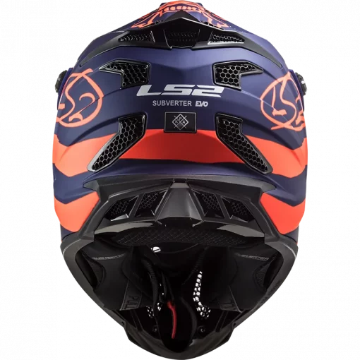 LS2 MX700 Subverter Evo Cargo Matt Blue Fluorescent Orange Helmet 7