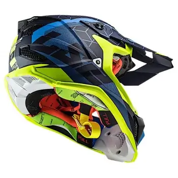 LS2 MX700 Subverter Evo Straighter Matt Blue HI VIZ Yellow Helmet 2