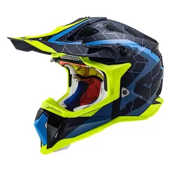 LS2 MX700 Subverter Evo Straighter Matt Blue HI VIZ Yellow Helmet