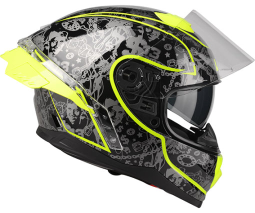 Lazer tunter 13 Black Fluorescent Green Helmet 3