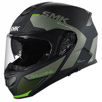 SMK Gullwing Kresto Gloss Black Green GL288 Helmet