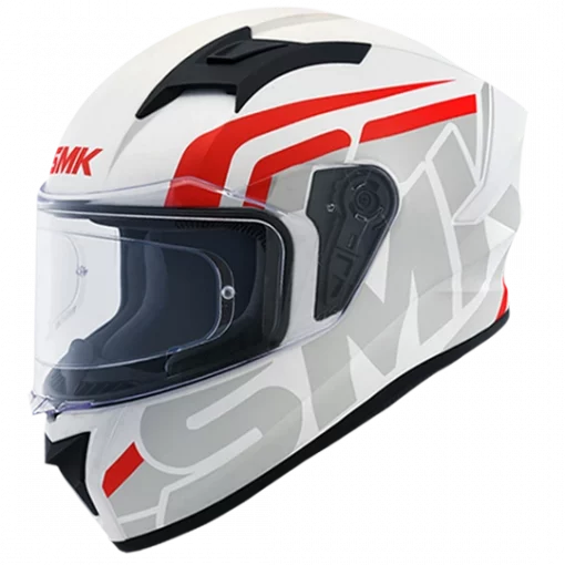 SMK Stellar Stage Gloss White Grey Red GL163 Helmet