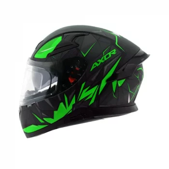 AXOR Apex Hunter Gloss Black Fluorescent Green Full Face Helmet 2
