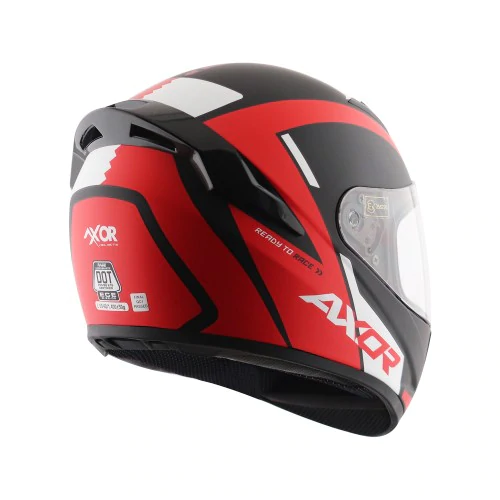 AXOR RAGE RTR Gloss Black Red Full Face Helmet 4